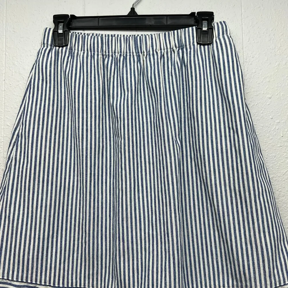 J.Crew Cotton Linen Blend High Waist A Line Skirt Womens Small Lagenlook Coastal